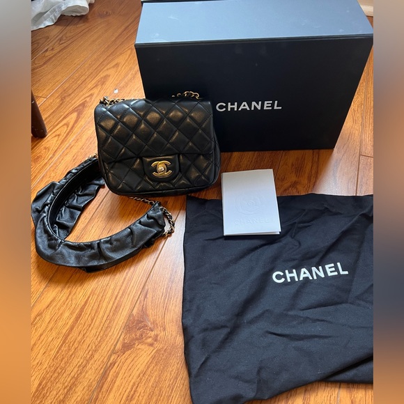 Chanel Bags | Authentic Chanel Vintage Mini Square Flap Bag | Color:Black - Picture 2 of 8